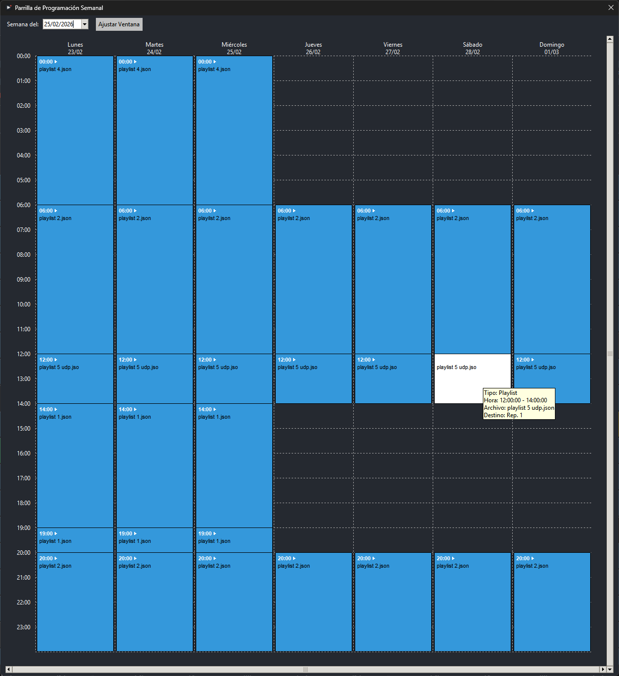Parrilla Semanal